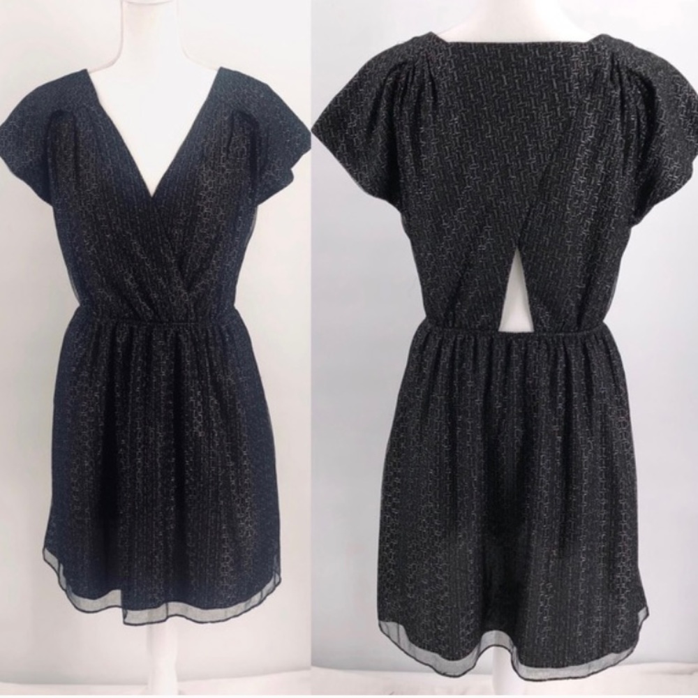 ‼️SOLD‼️BCBGeneration Black Silver Cocktail Dress